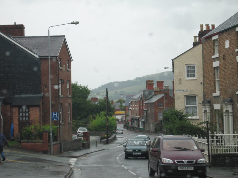 outside the ancient town center of shrewsbury - the more modern area
