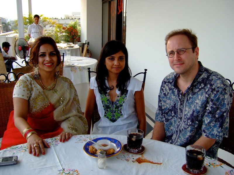 with Naureen (grade school/high school friend) at her place.  she was having a ladies luncheon for Pohela Baishak (Bangla New Year, beginning of Spring).  yeah, Chuck's a lady!
