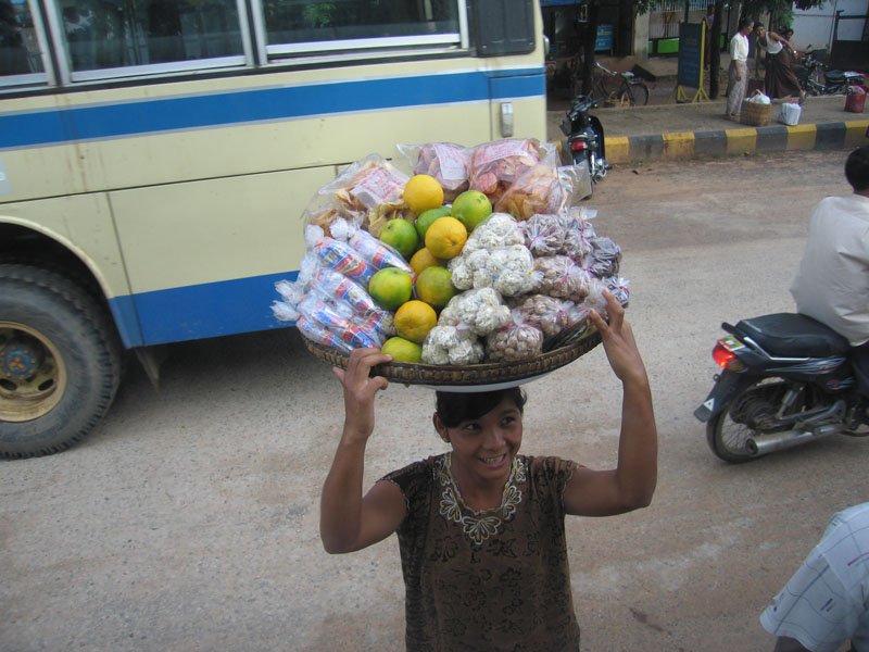 vendor at one of the numerous stops along the way
