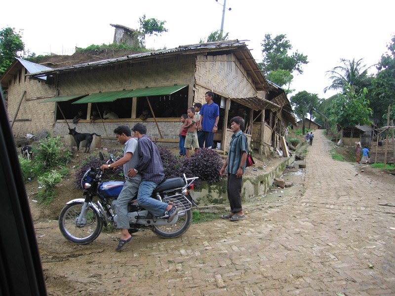 one of the tribal villages in Bandarban. about 12 different "tribes" live in this area, each with their own distinct language, clothing, and culture. they're Buddhist mainly, also christian & animist

