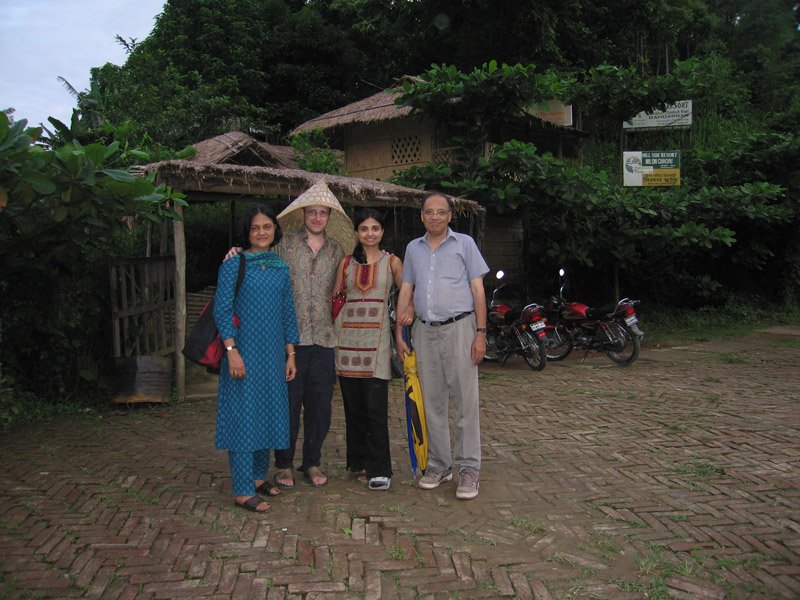 the family, with Chuck wearing the conical farmer hat he got in the market. he had obsessed about finding one after seeing them everywhere in the Chittagong region.
