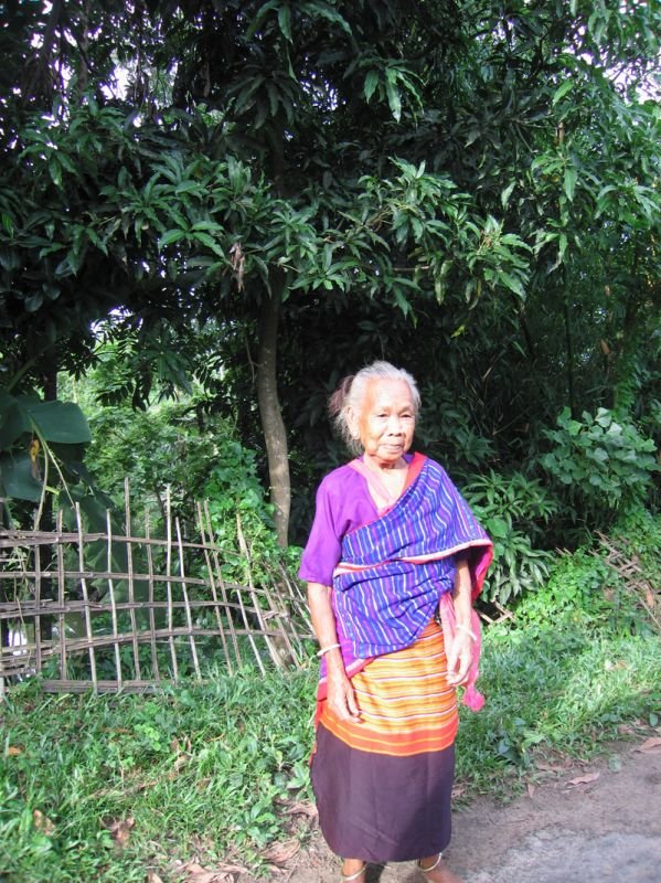 old woman in hill tribe dress
