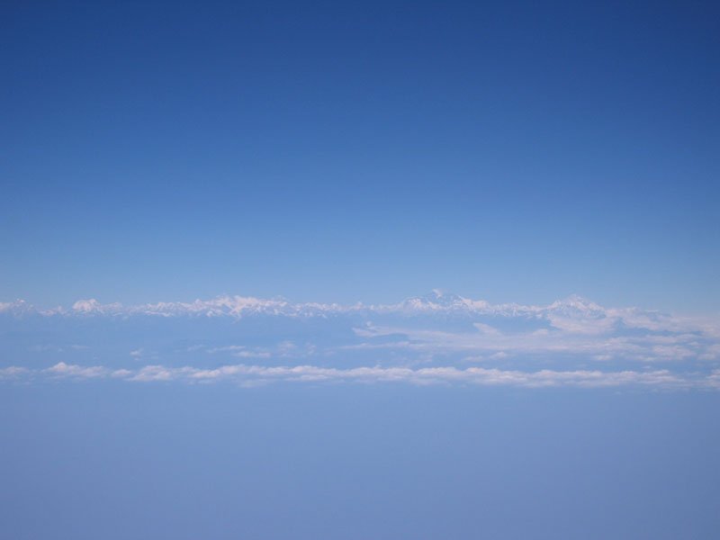 flying to Kathmandu from Dhaka, the views were pretty stunning. what we thought at first were clouds above the clouds, turned out to be the Himalayas. it was pretty mindboggling the first time, but these photos don't capture that unfortunately
