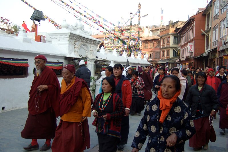 a huge number of tibetans have settled around the Boudhanath area
