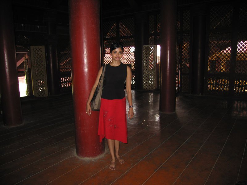 one of the rooms in the Royal Palace inside Mandalay Fort. you have to be barefeet to enter these buildings (same with temples, whether in active use or ruins).
