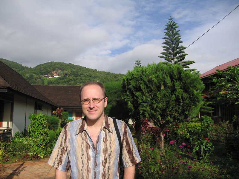 by our bungalow at the hotel where we spent the night in Pindaya.  when we woke up were surprised to find we had some pretty amazing views. Pindaya is located at the foot of Mene-taung mountain range, over 3800 ft above sea-level
