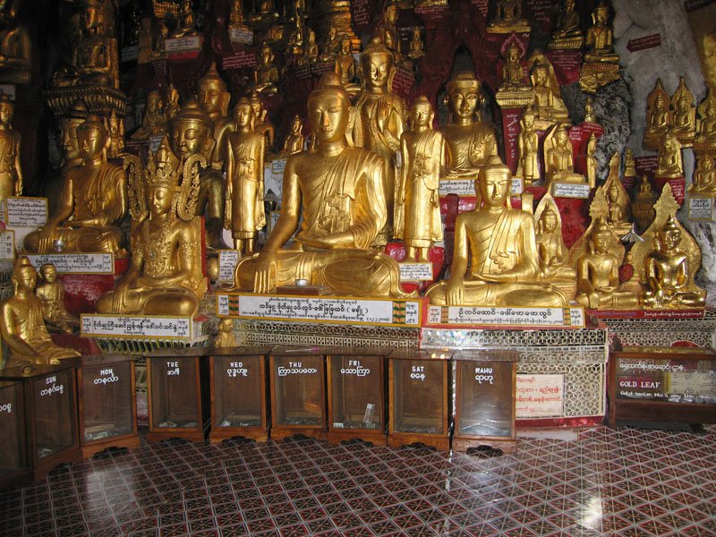 donation boxes according to the day of the week you were born on
