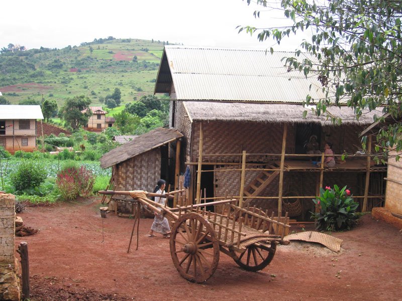 house in a tribal village - hanging out and chatting
