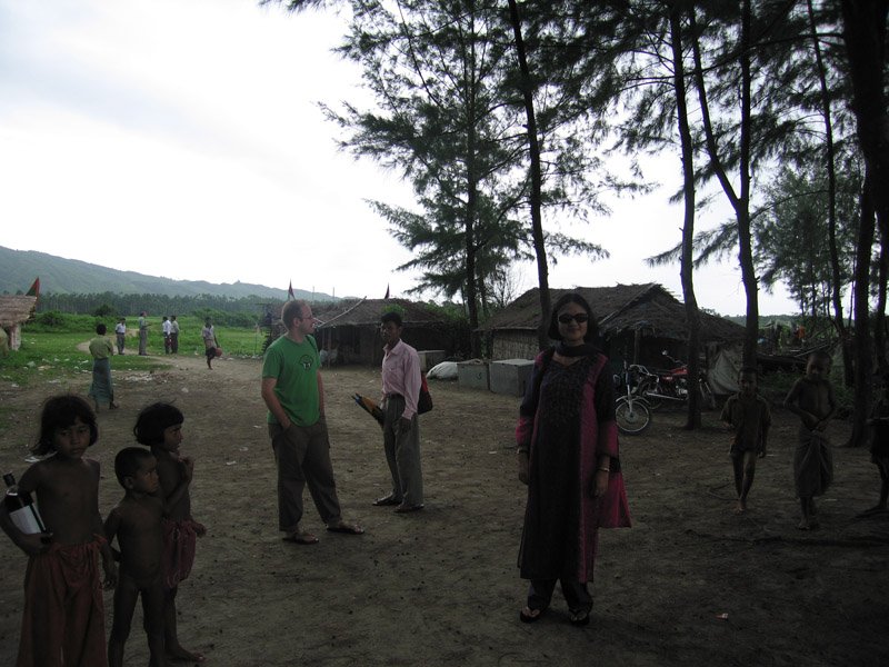 Chuck, Letuce (our driver), and Ammu in the fishing village
