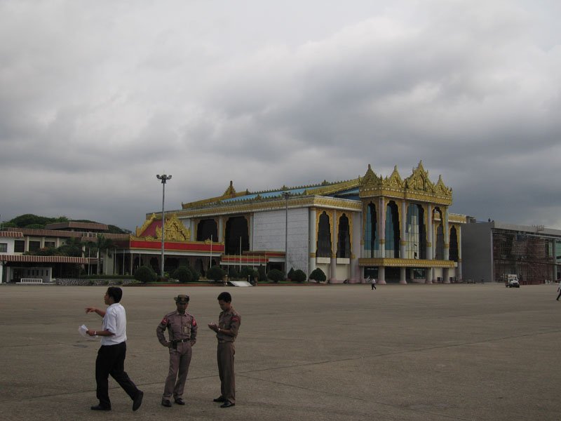 landing at the airport in Yangon
