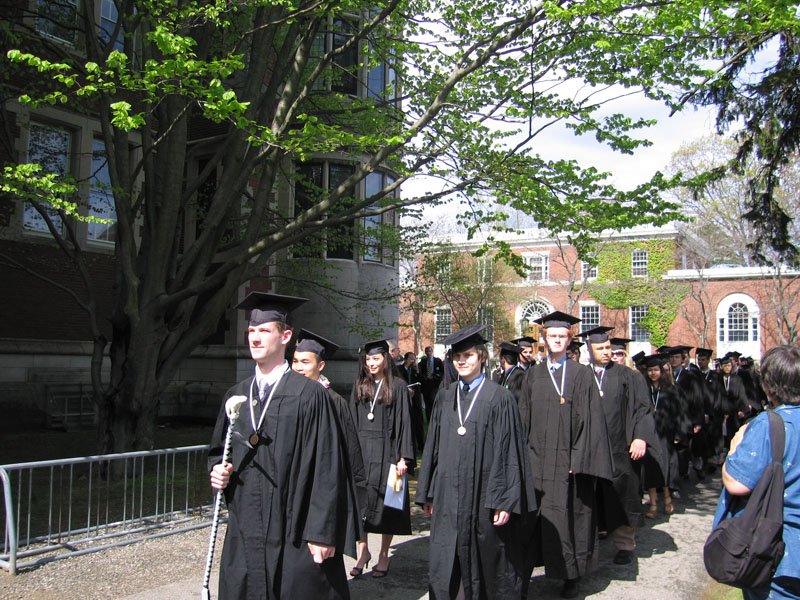 The graduates marching into the convocation area
