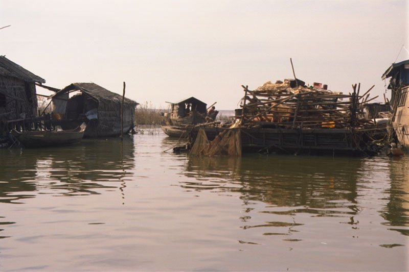 all life takes place on the water.  here's a floating pig pen.  even the pigs spend their lives in the midst of the lake
