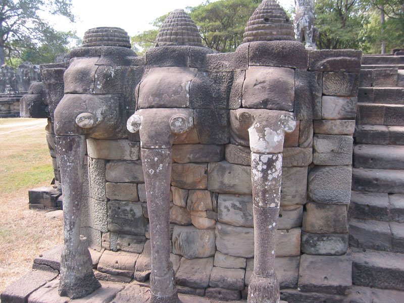the Terrace of the Elephants - the terrace was used by one of the Angkor kings (who built it) to watch his army

