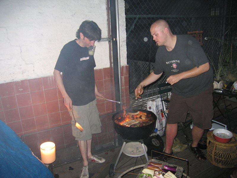 Chris and friend doing such a great grilling job!
