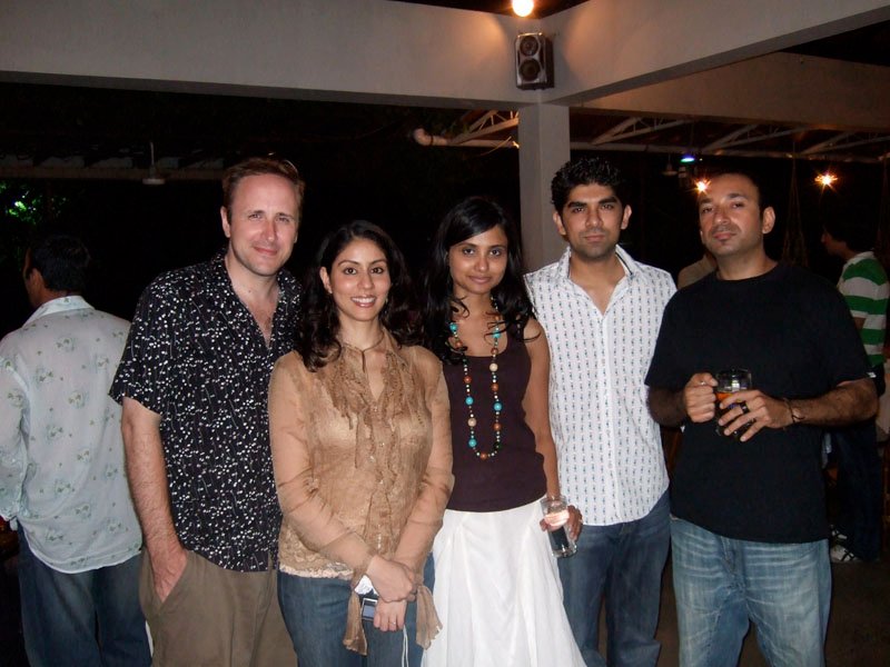 Chuck & I at the International Club, with Maria, Shadab, and Azfar
