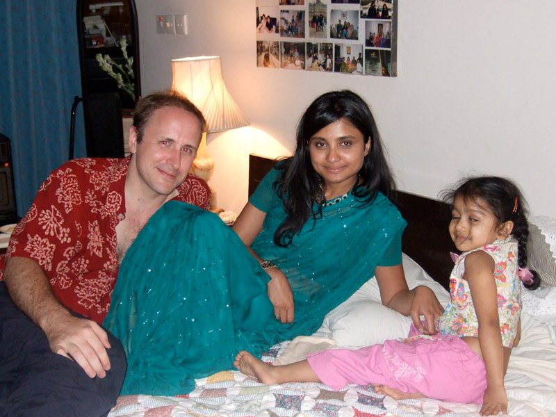 with Chuck and Radyna.  This is the bed I slept on when growing up, and this was my room.
