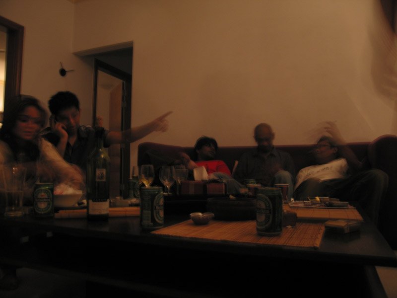 at Hansine's.  Nabila, Shadab, Tareq, Sumagna
