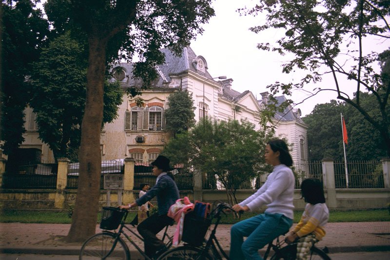 i liked the old-fashioned bicycles in hanoi with the big baskets in the front, complete with a little kid hanging in the back
