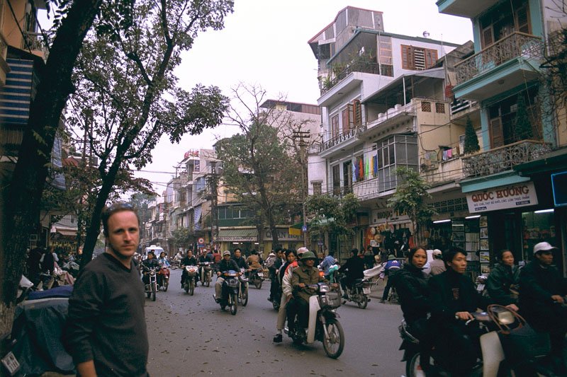 endless stream of motorbikes
