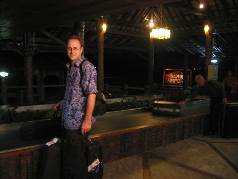 the baggage carousel at the airport in koh samui.  i knew then i'd landed in paradise!
