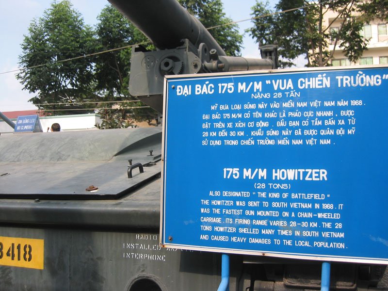 a sign in the American War museum (the war that's referred to as the Vietnam War in the US)
